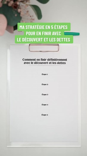Sortir définitivement du découvert et des dettes ça ne se fait pas tout seul et pour y arriver durablement il est important que tu aies une stratégie solide, sans quoi tous tes efforts pourraient être ruinés dès le premier imprévu. La patience et la persévérance seront tes meilleurs alliées mais si tu as des coups durs sur le chemin, n’oublies pas qu’à la fin c’est ta liberté financière et la sérénité qui sont à la clé et tu te remercieras toute ta vie d’avoir tenu le coup. Courage 🥰 Mes outils