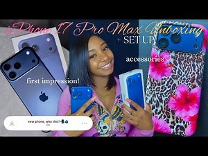 iPhone 17 pro max unboxing🫐📦 + set up & accessories