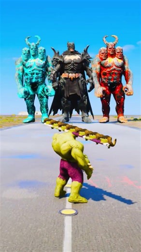 Random Superheroes VS Giant Ice Titan Brothers & Giant Batman #gta #shorts
