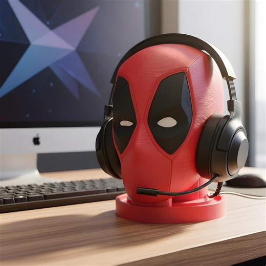 Red Mask Headset Stand | Comic-style Headphone Holder | Gamer Desk Decor | PLAYPIXEL - Etsy