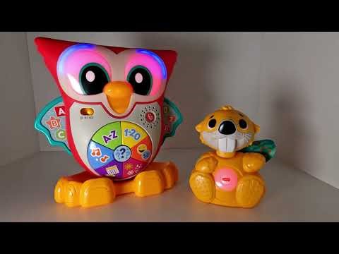 Fisher-Price Linkimals - Owl & Beaver Singing Together - Sound Test | Noisy Toys | kittikoko
