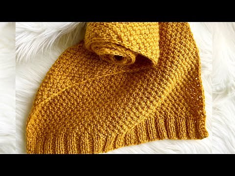 Beginner-Friendly Knit Scarf Tutorial | ‘Autumn Beauty’ Stole Pattern for Men & Women | Moss Stitch