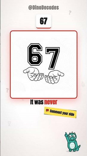 What does 67 actually mean? 67 vs 69 — settle it 😐 #67 #SixSeven #Shorts