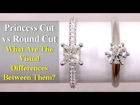Princess Cut vs Round Cut Diamond Engagement Ring Comparison