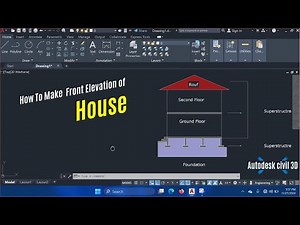 how to create complete front elevation house in AutoCAD #autocadcivil3d #autodeskcivil3d