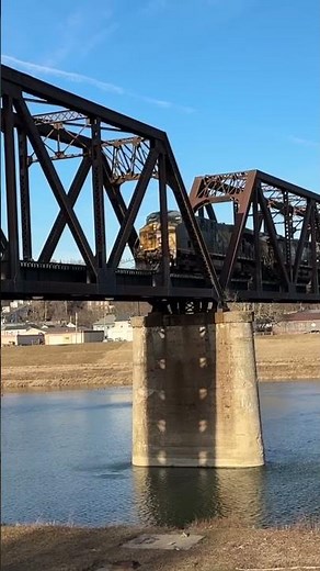 Steel over Water: Train Crossing Great Miami River