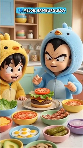 MIND-BLOWING BURGER #cartoon #anime #exciting #dragonball #goku #vegeta #animation #food