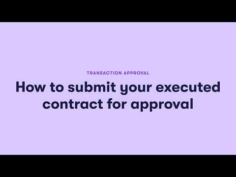 How to submit your executed contract for approval