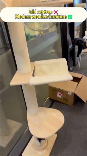 Modern Window Mount Wooden Cat Tree | Make Living Pawsible