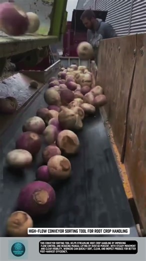 High flow conveyor sorting tool for root crop handling #tools