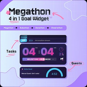 Megathon 4-in-1 Streamelements Widget | Twitch Timer & Goal Tracker for Subathon • Donathon • Cheerathon - Etsy
