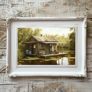 Cajun Boathouse Oil Painting: Louisiana Swamp Art (digital Download), Wall Art - Etsy