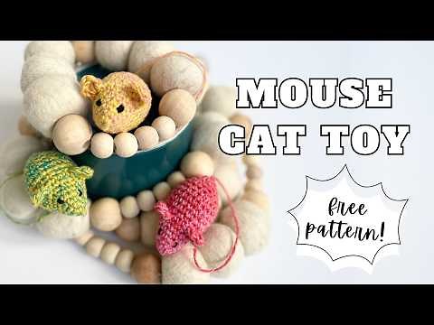 Crochet Mouse Cat Toy (Free Pattern) | Easy Beginner Tutorial