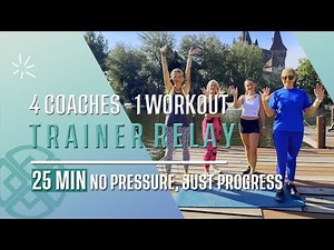 TRAINER RELAY: 4 COACHES - 1 WORKOUT | No Equipment | All Standing | No Repeat | Warm Up + Cool Down
