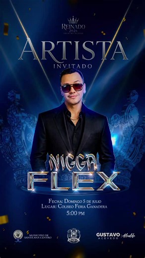 @Flex estará como nuestro artista invitado en la Elección y Coronación de la nueva #ReinaFiestasJulias2026. 🎙💫 ¿Ya están listos para ir a cantar todos sus éxitos a todo pulmón? ✌️😎 ¡La entrada es gratiiiiiiis! 🆓️✨️ Nos vemos el domingo en el coliseo de la Feria Ganadera. 🏟😀 #FiestasJulias2026 #SantaAnaCentro #ElSalvador #viral