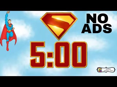 5 Minute Timer | Flying Superman Logo Visual Countdown | No Ads