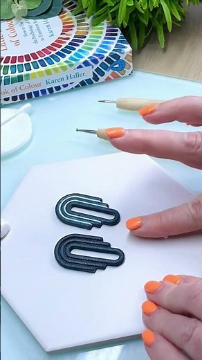 Embossed inlay clay technique on polymer clay