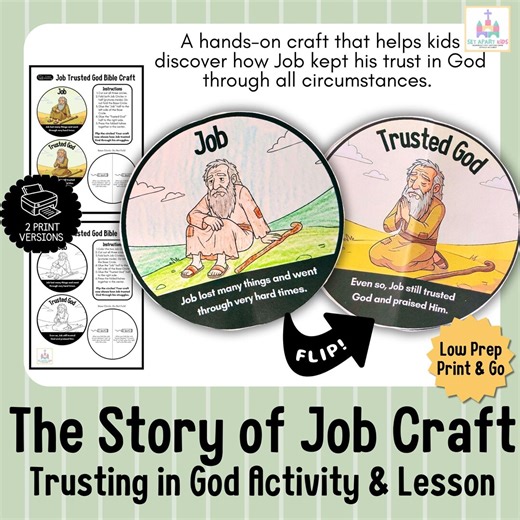 Job Trusted God Bible Craft | Book of Job Activity for Kids | Faith Over Fear Christian Craft | Sunday School Printable - Etsy