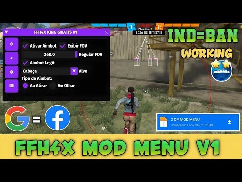 FFH4X MOD MENU V1 AND KING XITER☠️Op working🔥#freefire #newpanel #viral