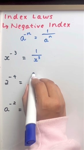 Negative indices made EASY 👀 #mathshelp #mathsshorts #mathsmadeeasy #maths #shorts #indices
