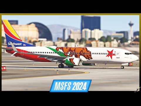 FlyTampa's Updated KLAS v3! San Jose ✈ Las Vegas in the PMDG 738 | MSFS 2024