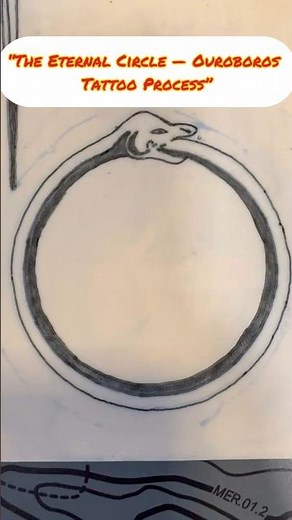 Tattooing the Ouroboros Symbol | Timelapse Tattoo Process | Minimal Blackwork Snake Design #shorts