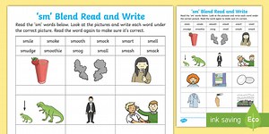 'sm' Blend Read and Write Worksheet