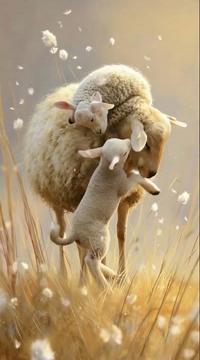 Why Is This Lamb Jumping So Playfully Beside Its Mother? Heartly Wildlife Moment🐑💛 #wildlife #nature