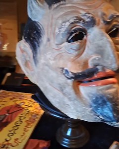 large antique devil paper mache devil mask from Germany, in our collection NFS ♥️ | DEVIL - ish Little Things Museum