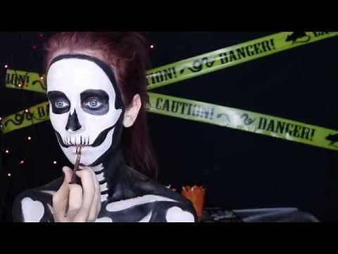 Neon Glow in the Dark Skeleton Makeup Tutorial - Spirit Halloween