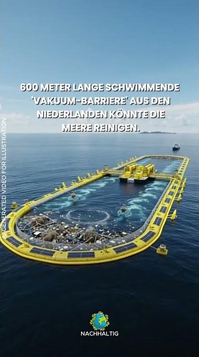 Schwimmende Barriere reinigt Meere