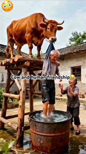 Cow and human friendship😂||Laxmi official||#funny #comedy #cow #shorts