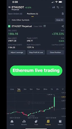 ETH Ethereum live trading 4000$ profit 100x leverage