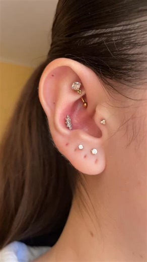 Upgrade your stack with piercer approved implant-grade titanium jewellery. All piercings. All sizes. All styles. Because no two ears are the same, and one-size-fits-all jewellery was never our vibe. #piercing #piercingjewelry #earstacking #piercing #jewellery | Cartilage Cartel