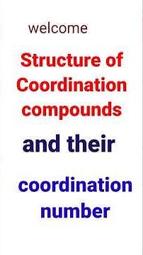 Structure of Coordination compound with coordination number| example and structure compound