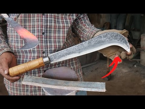 HE'S GOT REAL GREAT SKILL - FORGING A BILLHOOK FROM SPRING STEEL SEEM SUPER EASY FOR HIM