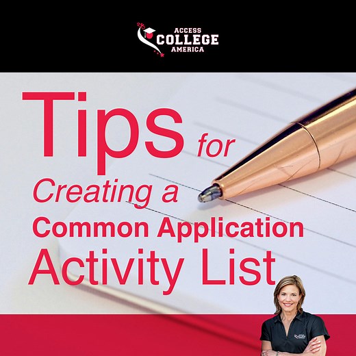Tips for Creating a Common Application Activity List | Access College America