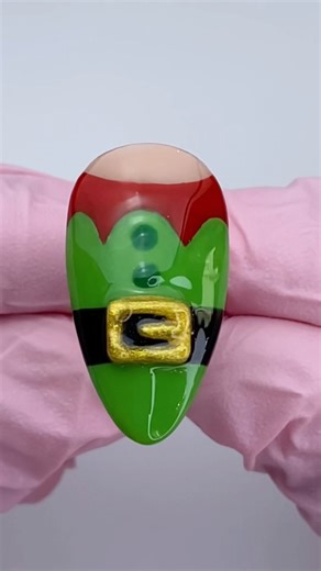 Elf Nails Tutorial 🎄🧸🎁 #nail #nails #nailtutorial #nailart #nailinspo #christmasnails