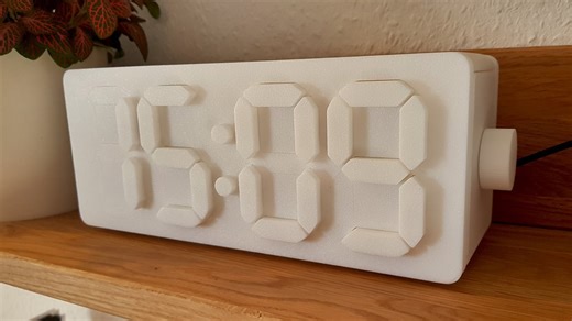 Striking seven-segment mechanical clock.