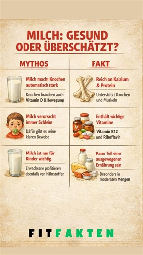 Milch: Mythen vs. Fakten – was stimmt wirklich? 🥛⚠️ #FitFakten