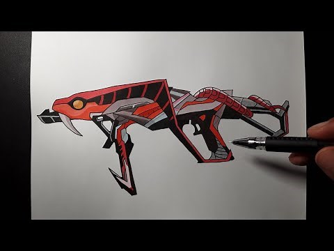 How to draw MP40 Cobra Evo skin - Free Fire
