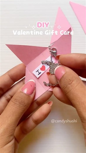 DIY Valentine Gift Card😍🌸😱 #art #craft #shorts #viral