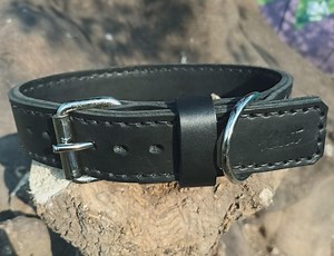 Indestructible Leather Dog Collar Double Collar Super Resistant Collar Thick Leather Dog Collar Strong Large or Medium Lasts a Lifetime - Etsy