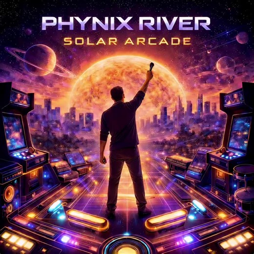 Solar Arcade is the electrifying title track from Phynix River’s second studio album, a project that expands his sonic universe while sharpening his artistic identity. As both the album’s namesake and emotional core, Solar Arcade sets the tone for a record built on motion, contrast, and atmosphere—where light collides with nostalgia and rhythm becomes a form of escape. The track blends futuristic textures with an undercurrent of emotion, pulling listeners into a world that feels simultaneously d