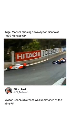 @f1archived on Instagram: "The 1992 Monaco Grand Prix delivered one of Formula One’s most intense battles as Nigel Mansell relentlessly pursued Ayrton Senna through the narrow streets of Monte Carlo. After dominating much of the race, Mansell’s commanding lead in the Williams FW14B vanished when a loose wheel nut forced an unscheduled pit stop on lap 71. Rejoining just seconds behind Senna’s McLaren MP4/7A, Mansell launched a ferocious chase over the final laps, closing the gap rapidly as his fr