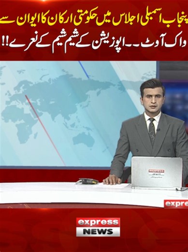 پنجاب اسمبلی اجلاس میں حکومتی ارکان کا ایوان سے واک آوٹ اور اپوزیشن کے نعرے