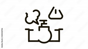 gas pipe break Icon Animation. black gas pipe break animated icon on white background