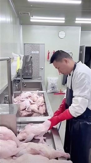 The process of inflating meat ducks