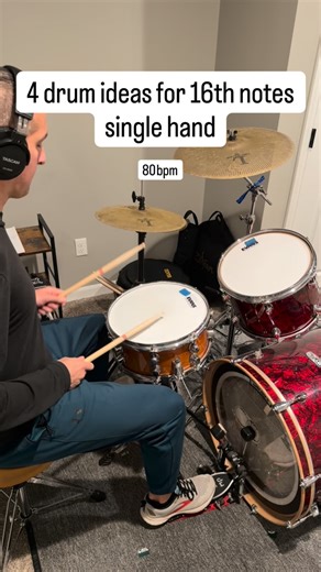 Thou Can Drum | Drum beats to practice 16th note subdivision using one hand on the hi hat. This is a great drum technique for improving on the drums. It... | Instagram