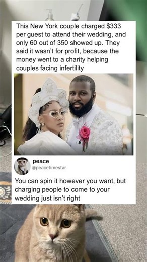 This couple charged guests to attend their wedding